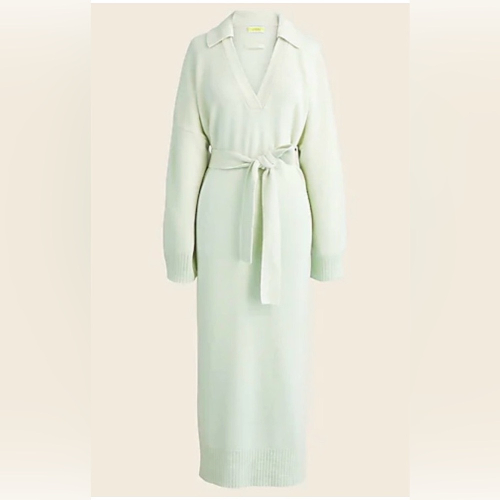 J. Crew Cashmere Collared Sweater Dress, Mint Green, Size S/M, NWOT